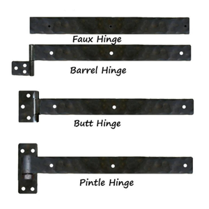 Plain Straight Iron Functioning Hinge Strap - 12" / 1"