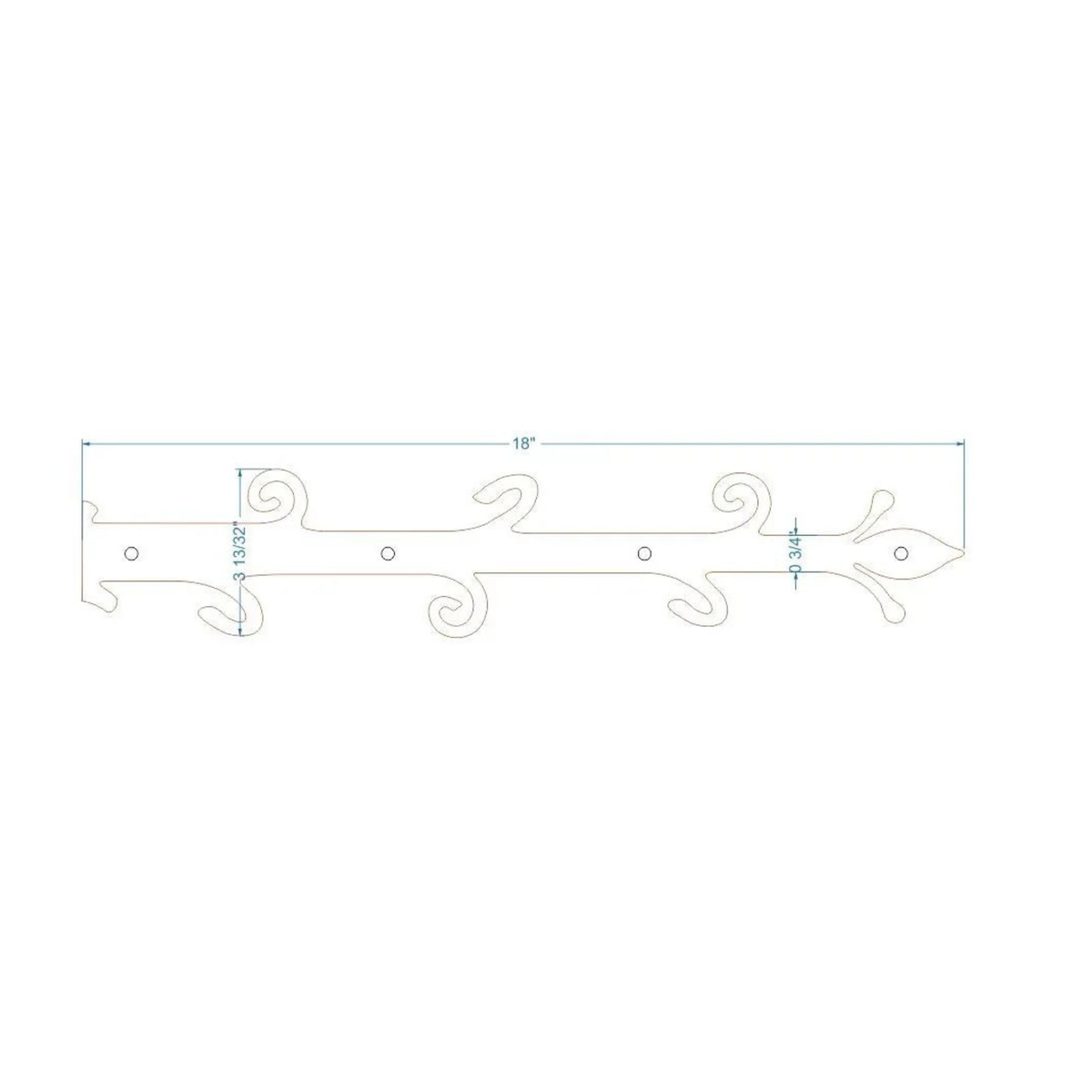 Old English Castle Wrought Iron Faux Hinge Strap