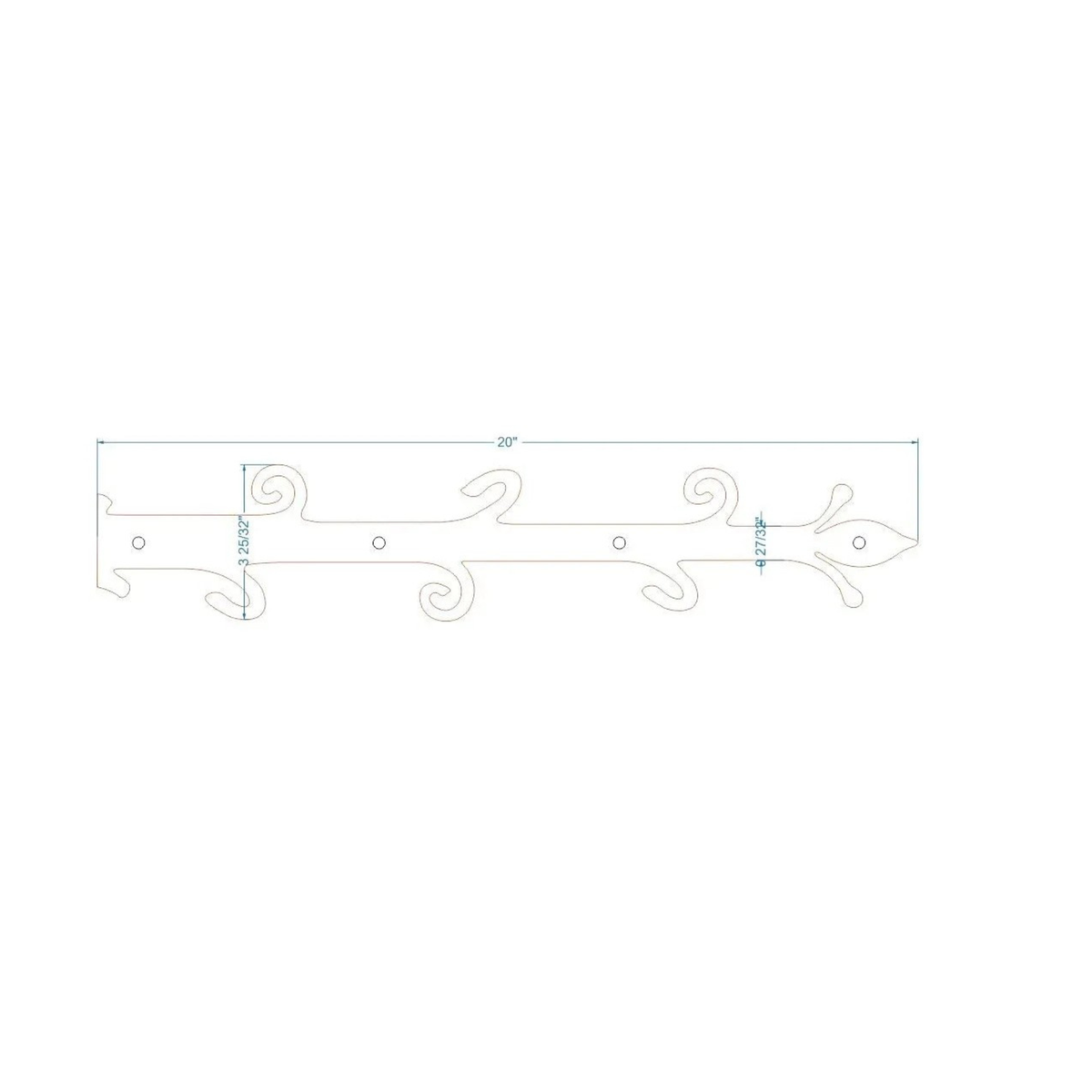 Old English Castle Wrought Iron Faux Hinge Strap