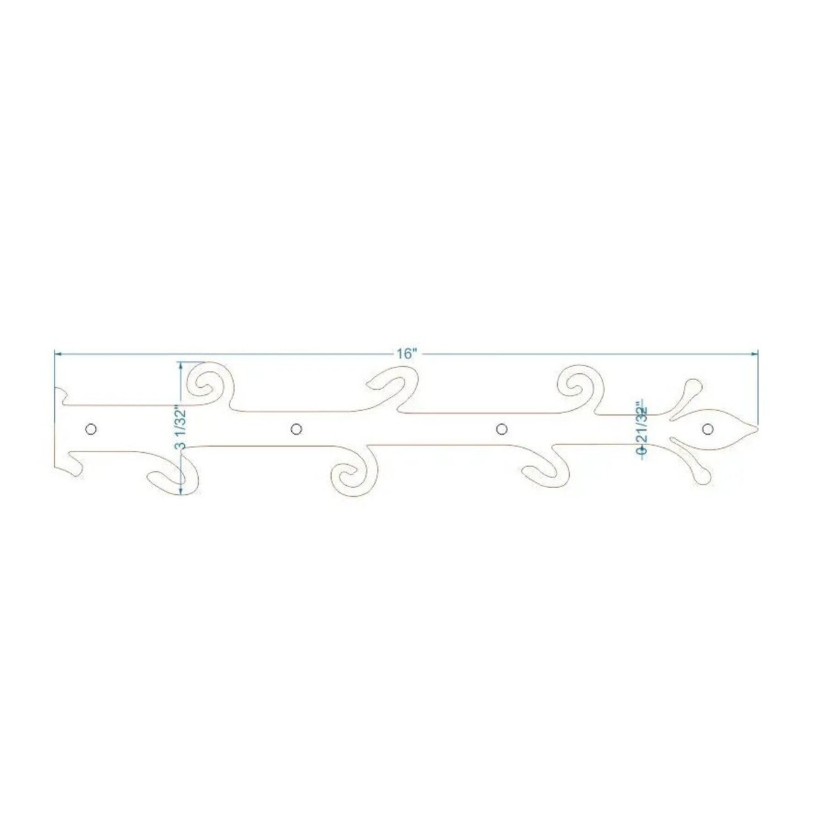 Old English Castle Wrought Iron Faux Hinge Strap