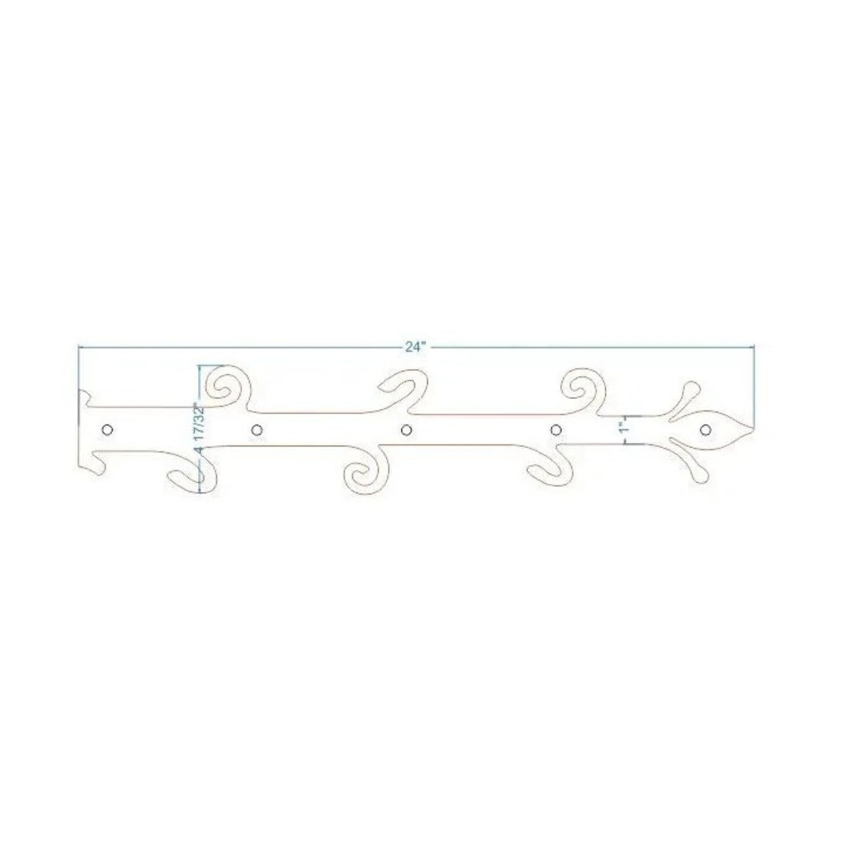 Old English Castle Wrought Iron Faux Hinge Strap