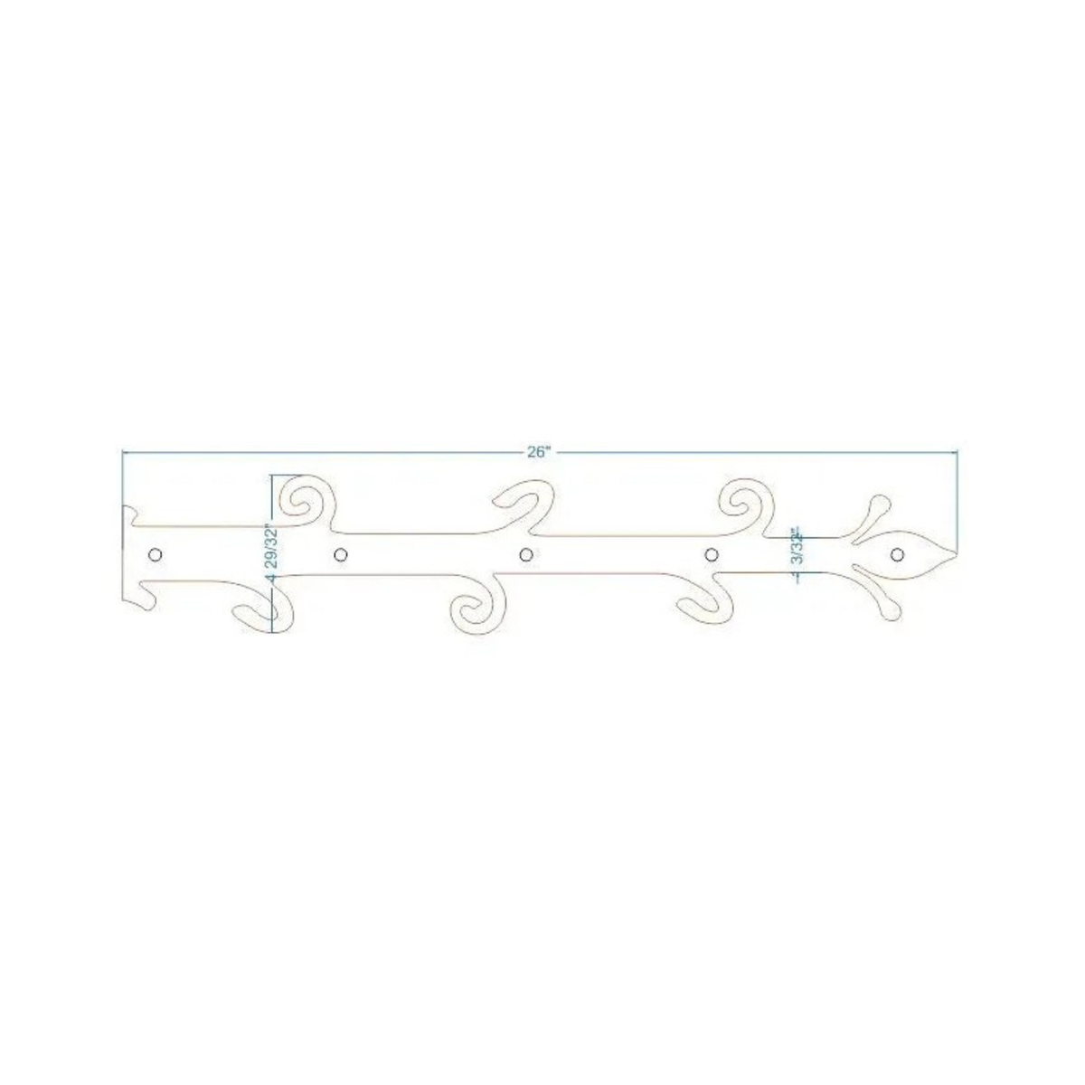 Old English Castle Wrought Iron Faux Hinge Strap