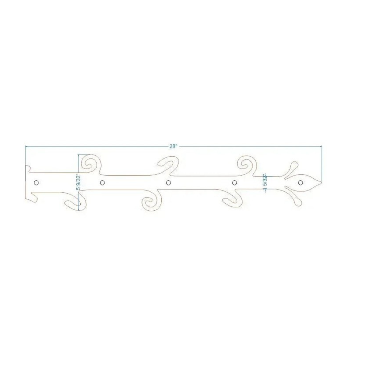 Old English Castle Wrought Iron Faux Hinge Strap