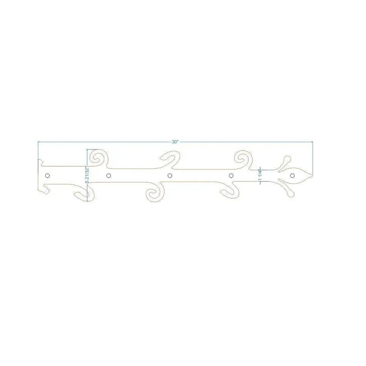 Old English Castle Wrought Iron Faux Hinge Strap