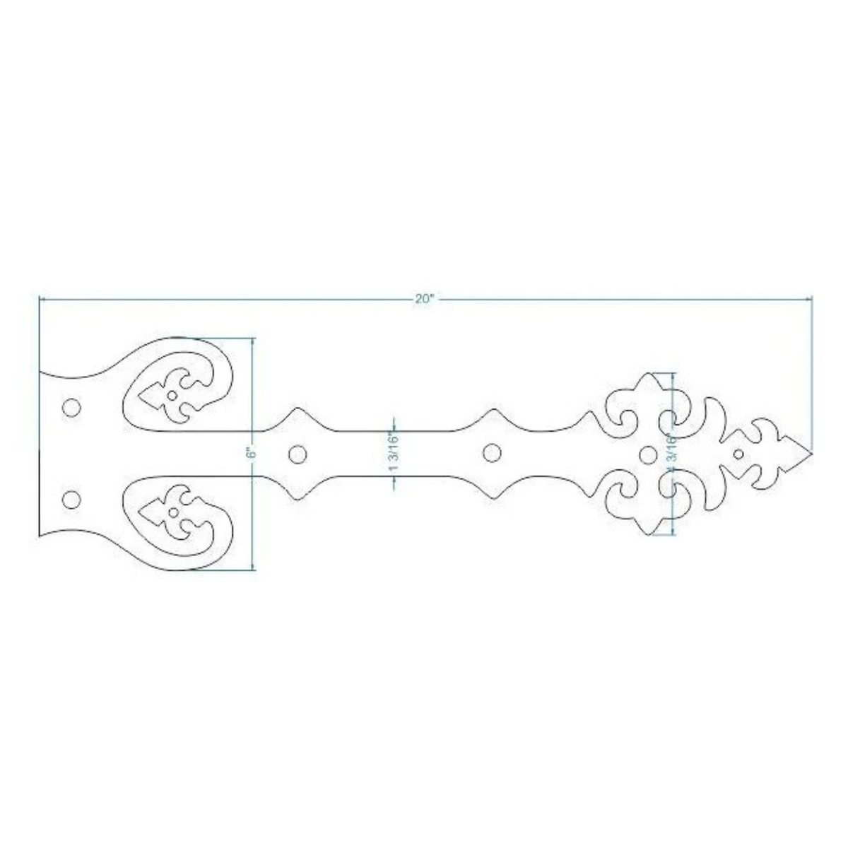 Renaissance Iron Faux Hinge Strap