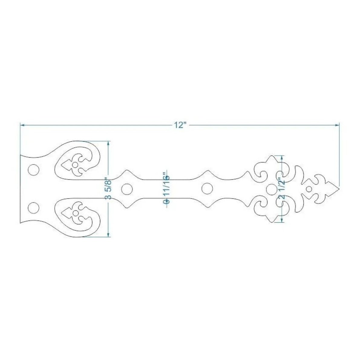Renaissance Iron Faux Hinge Strap