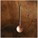 Hand Forged Twisted Steel and Solid Copper Egg Spoon