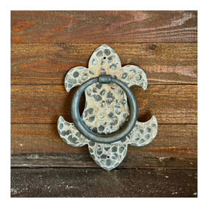 BRITISH FLEUR DE LIS IRON DOOR KNOCKER/RINGPULL - Small / Raw/Unfinished