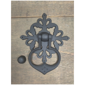 Llamador de puerta del Renacimiento gótico austriaco / Tirador de anillo - ELH-219