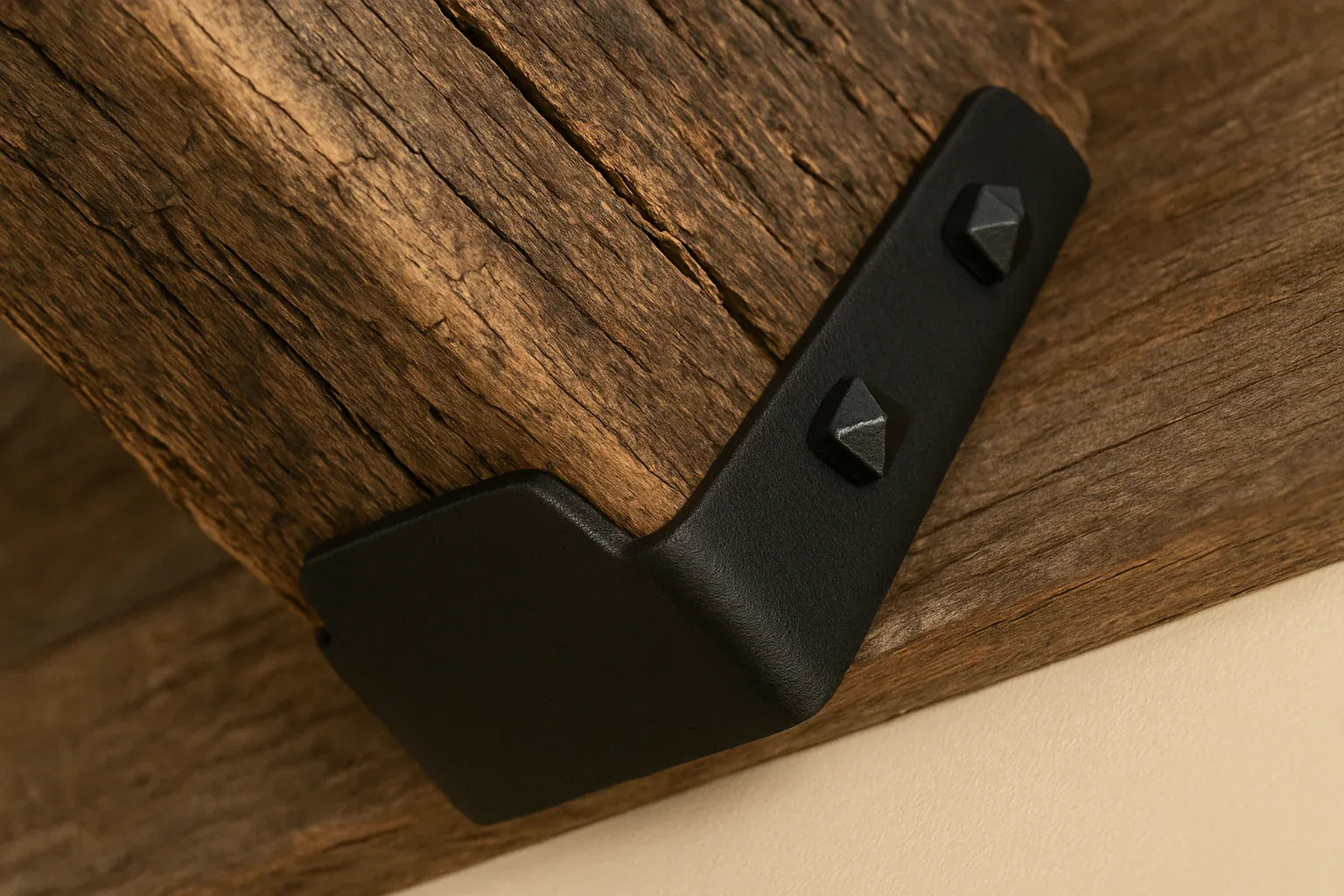 Scandinavian Iron Joist Hanger – Heavy Duty Hand-Forged Beam Bracket - Old West Iron