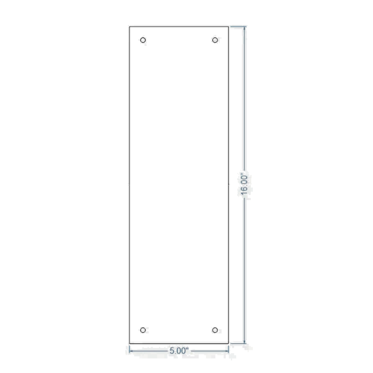 Plain Straight Iron Push Plate