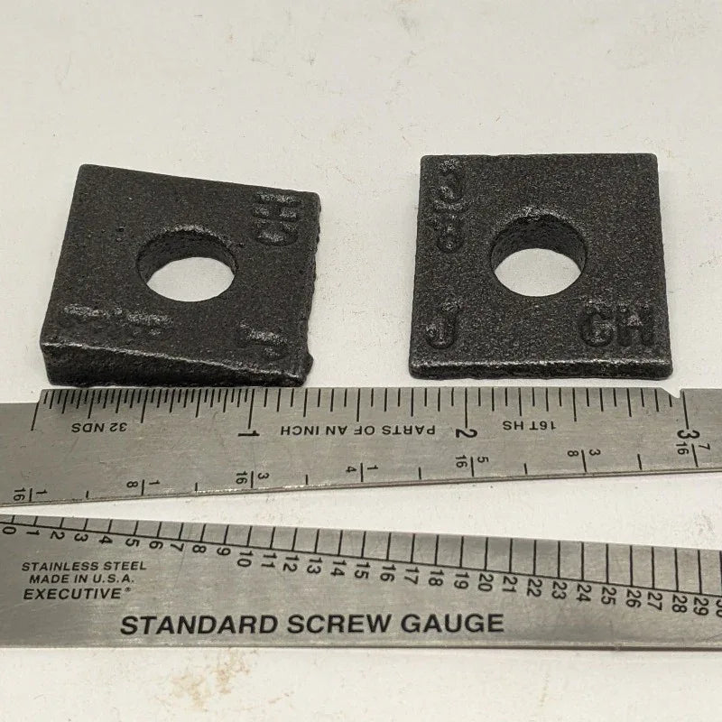 3/8" Square Beveled Malleable Iron Washer - Old West Iron