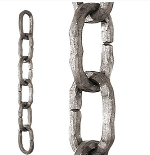 Hammered Square Bar Chain 4" L x2 3/8" W link - Priced per foot