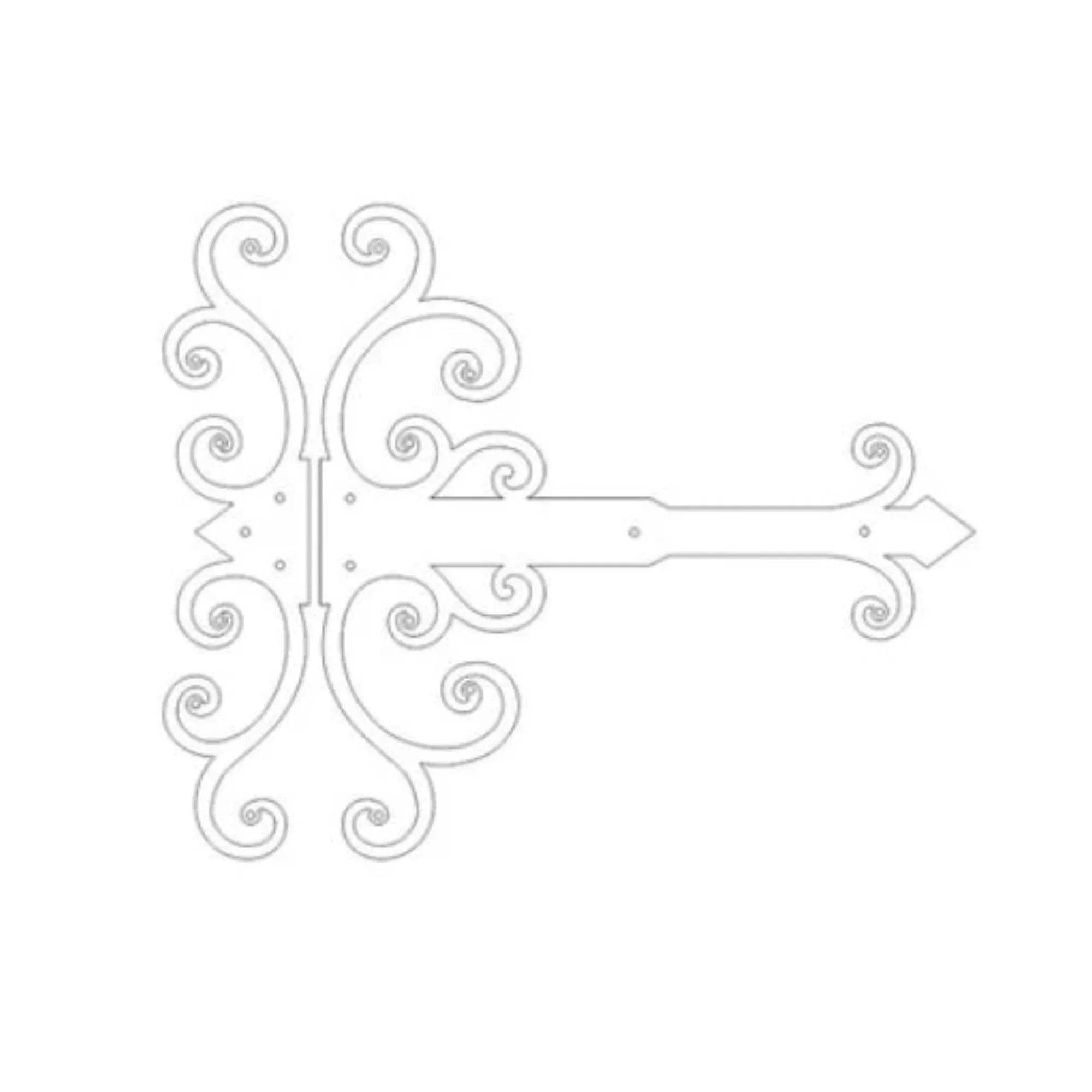 Chateauesque Iron Functioning Hinge Strap - Old West Iron
