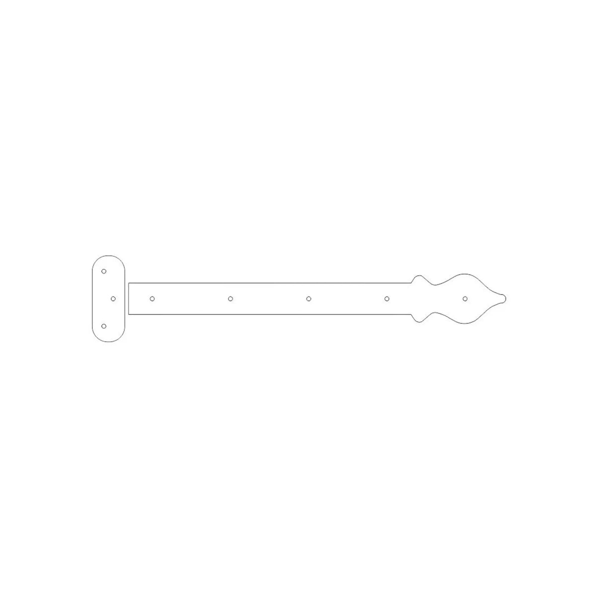 Cottage Iron Functioning Hinge Strap - Old West Iron