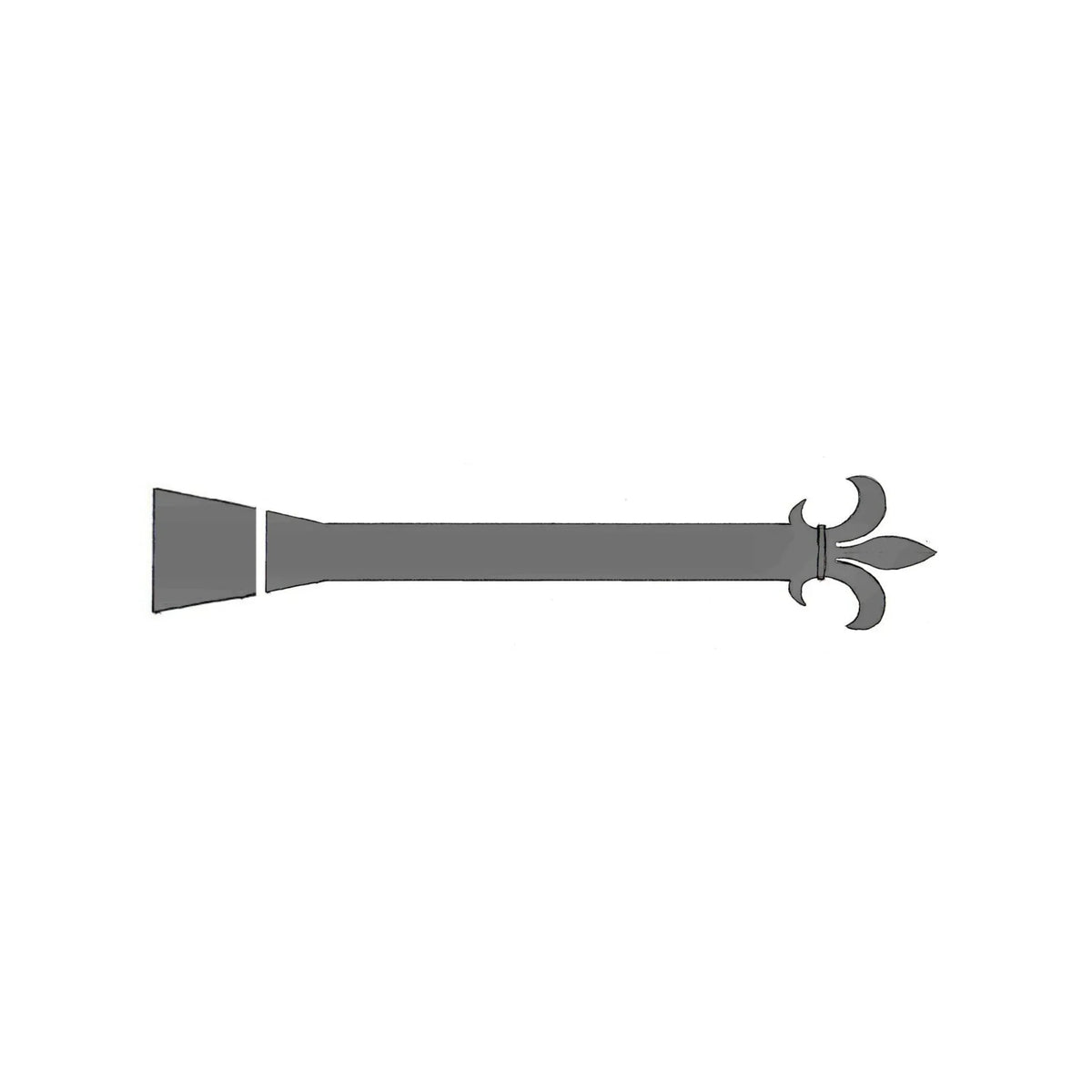 Egyptian Fleur De Lis Iron Functioning Hinge Strap - Old West Iron