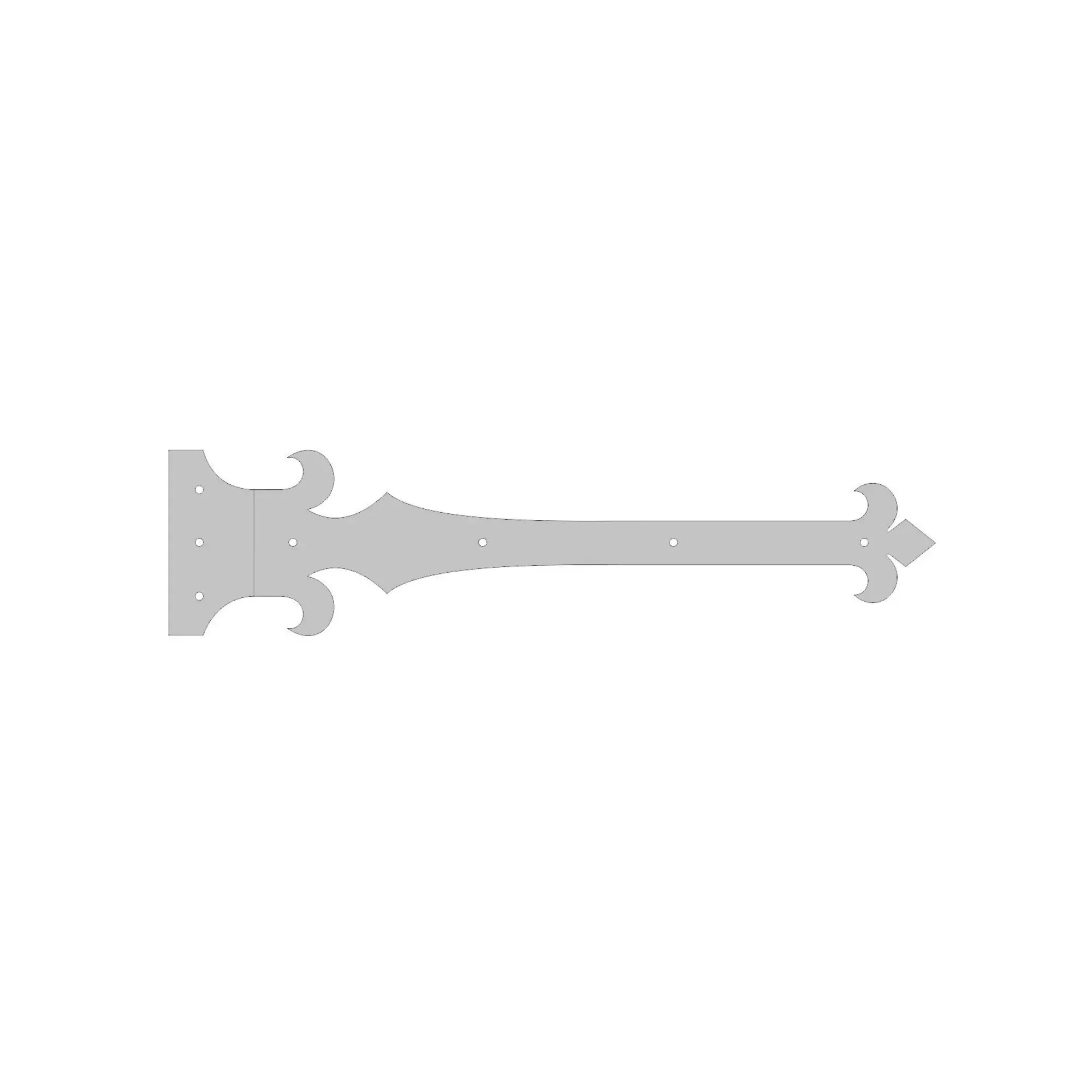 French Empire Iron Functioning Hinge Strap - Old West Iron