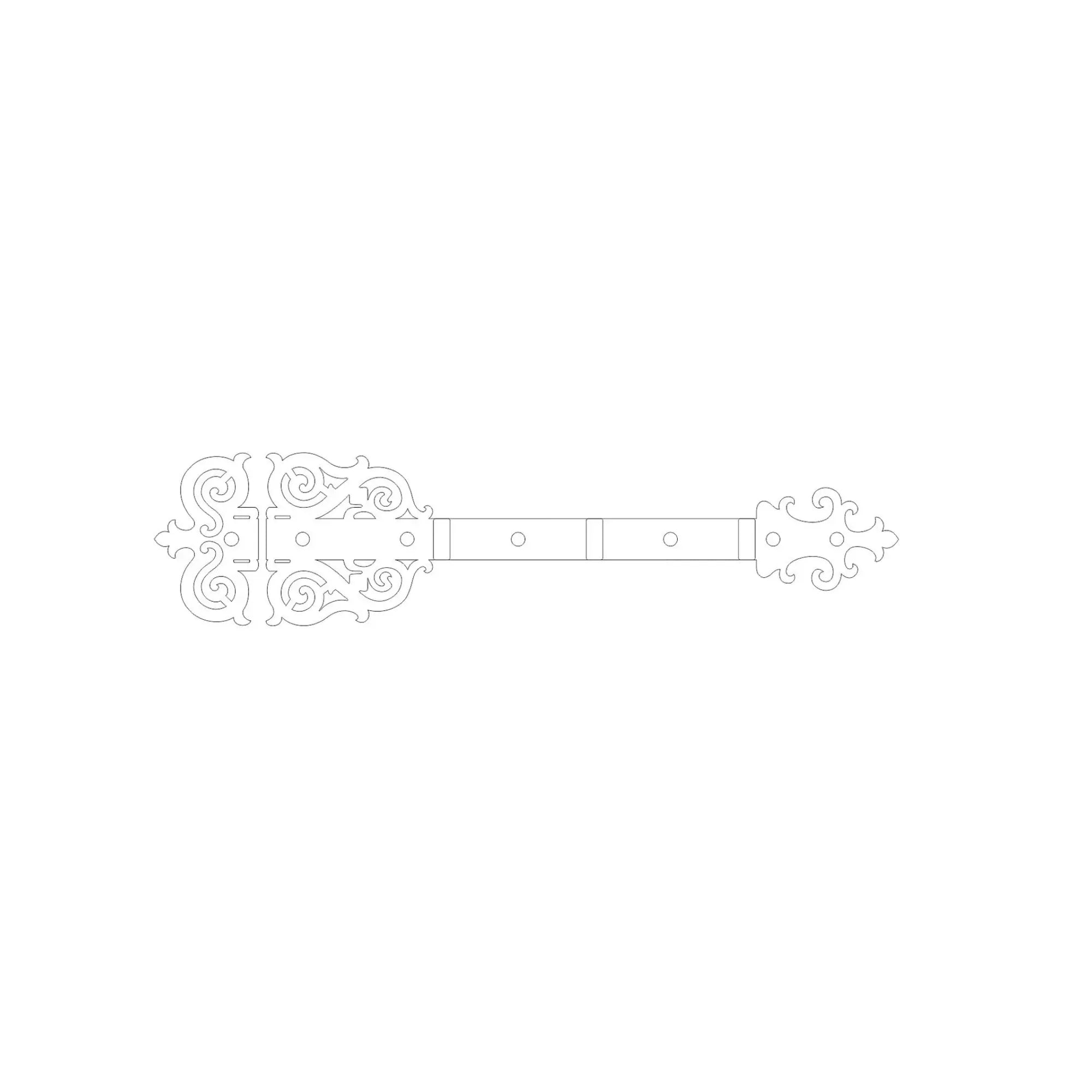 Gothic Cathedral Iron Functioning Hinge Strap - Old West Iron
