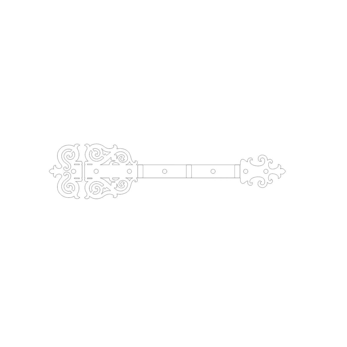 Gothic Cathedral Iron Functioning Hinge Strap - Old West Iron