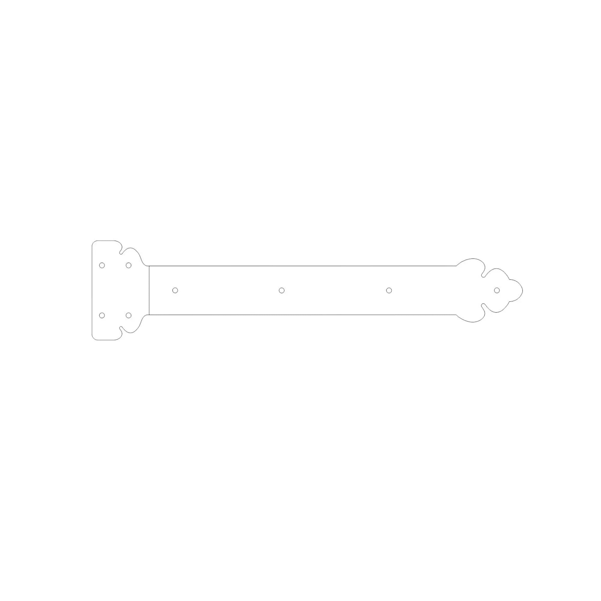 Mediterranean Wrought Iron Functioning Hinge Strap - Old West Iron