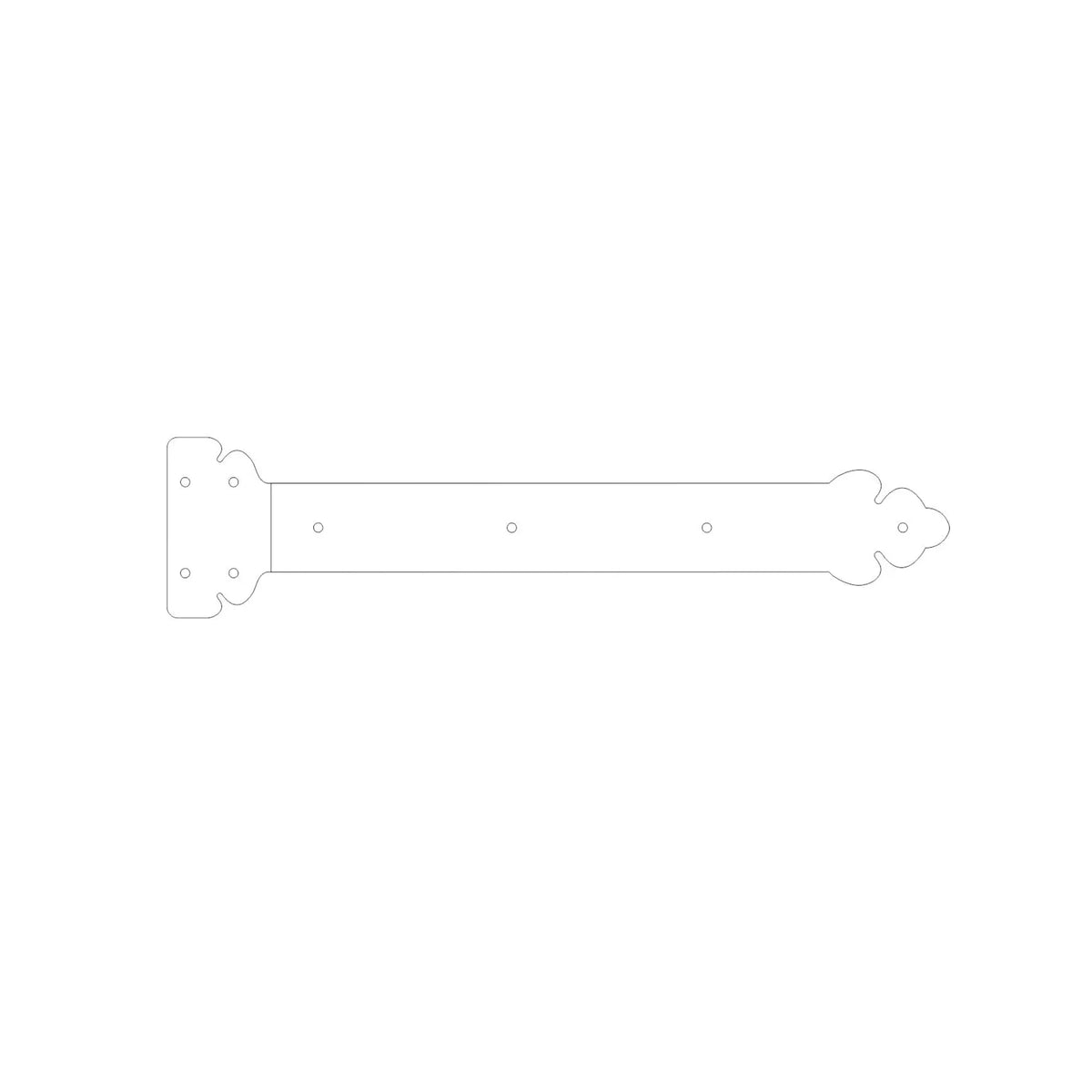 Mediterranean Wrought Iron Functioning Hinge Strap - Old West Iron