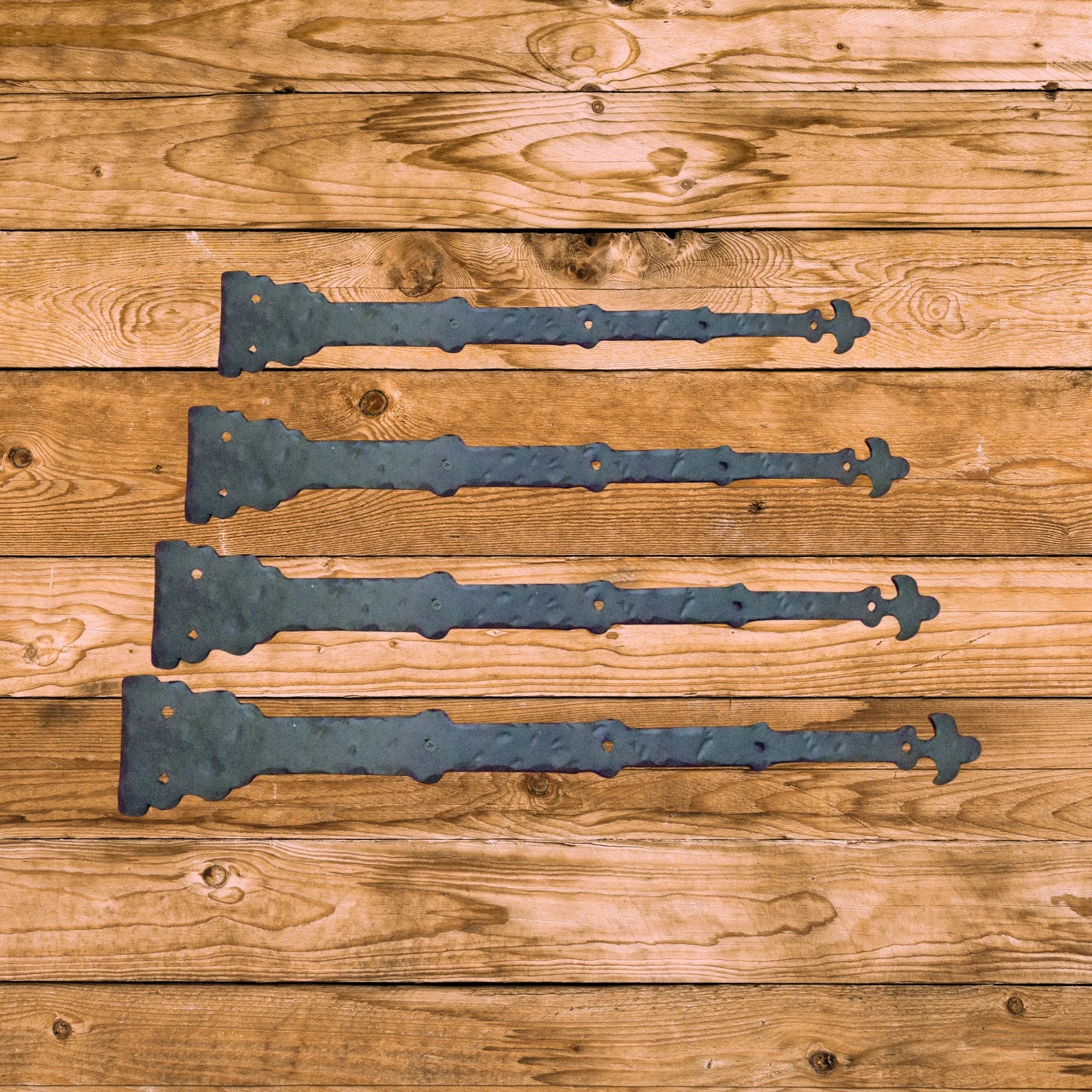 Moorish Revival Wrought Iron Functioning Hinge Strap - Old West Iron