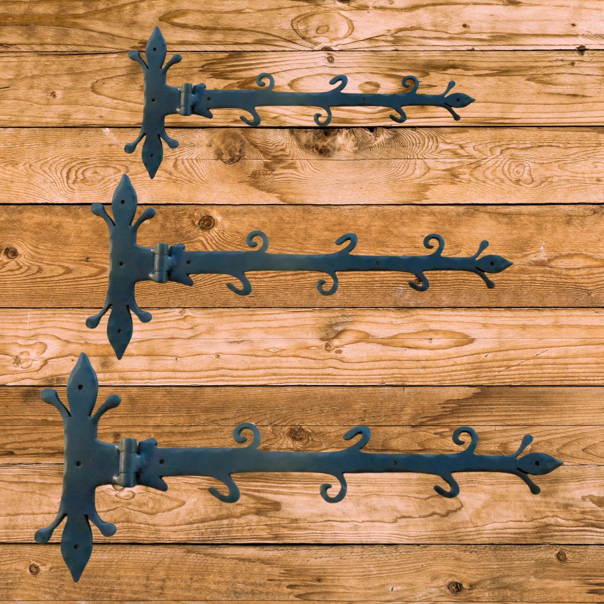 Old English Castle Wrought Iron Functioning Hinge Strap - Old West Iron