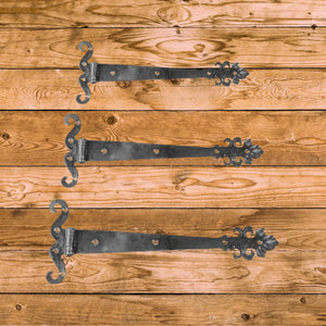 Romantic Wrought Iron Functioning Hinge Strap - Old West Iron