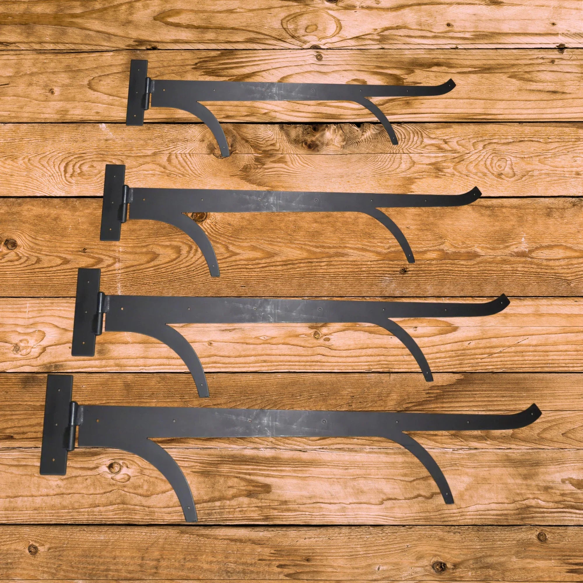 Scandinavian Wrought Iron Functioning Hinge Strap - Old West Iron