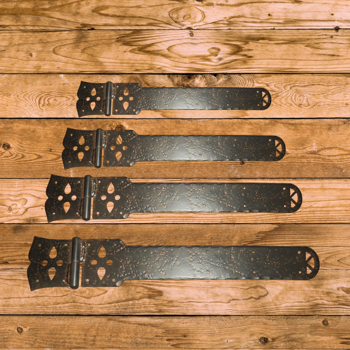 Shabby Chic Wrought Iron Functioning Hinge Strap - Old West Iron