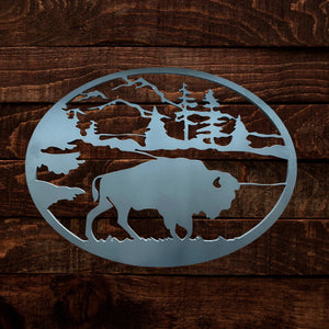 Iron Bison Sign - Old West Iron