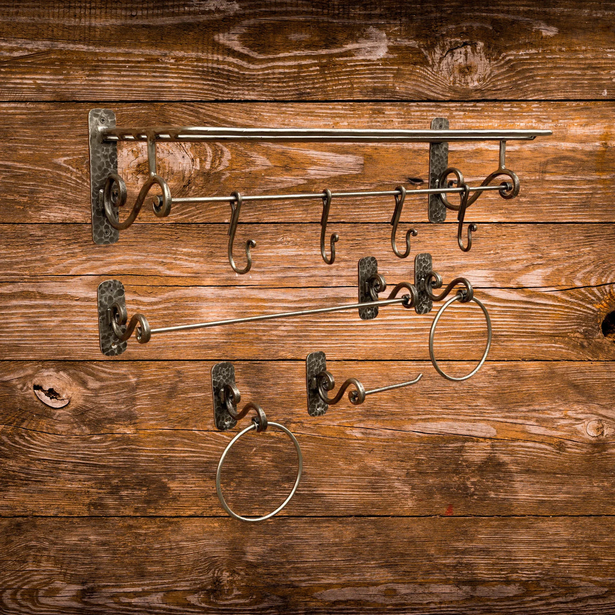 Rustic Bathroom Hardware Set - Old West Iron
