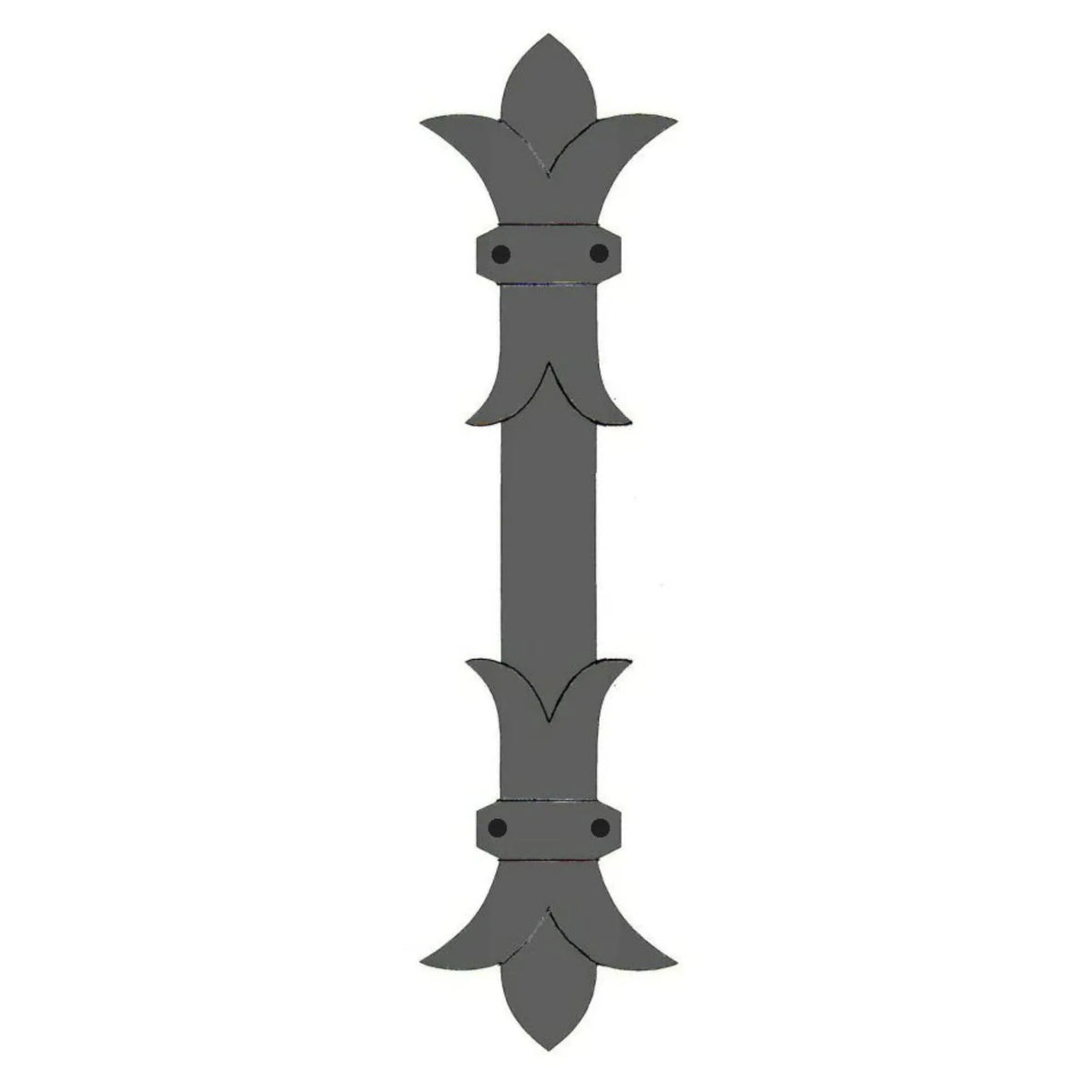 Babylonian Fleur De Lis Iron Push Plate - Old West Iron