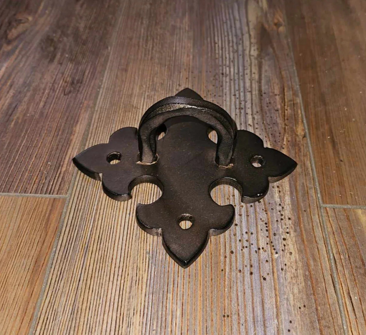 Portuguese Gothic Iron D Ring Anchor Plate - Old West Iron