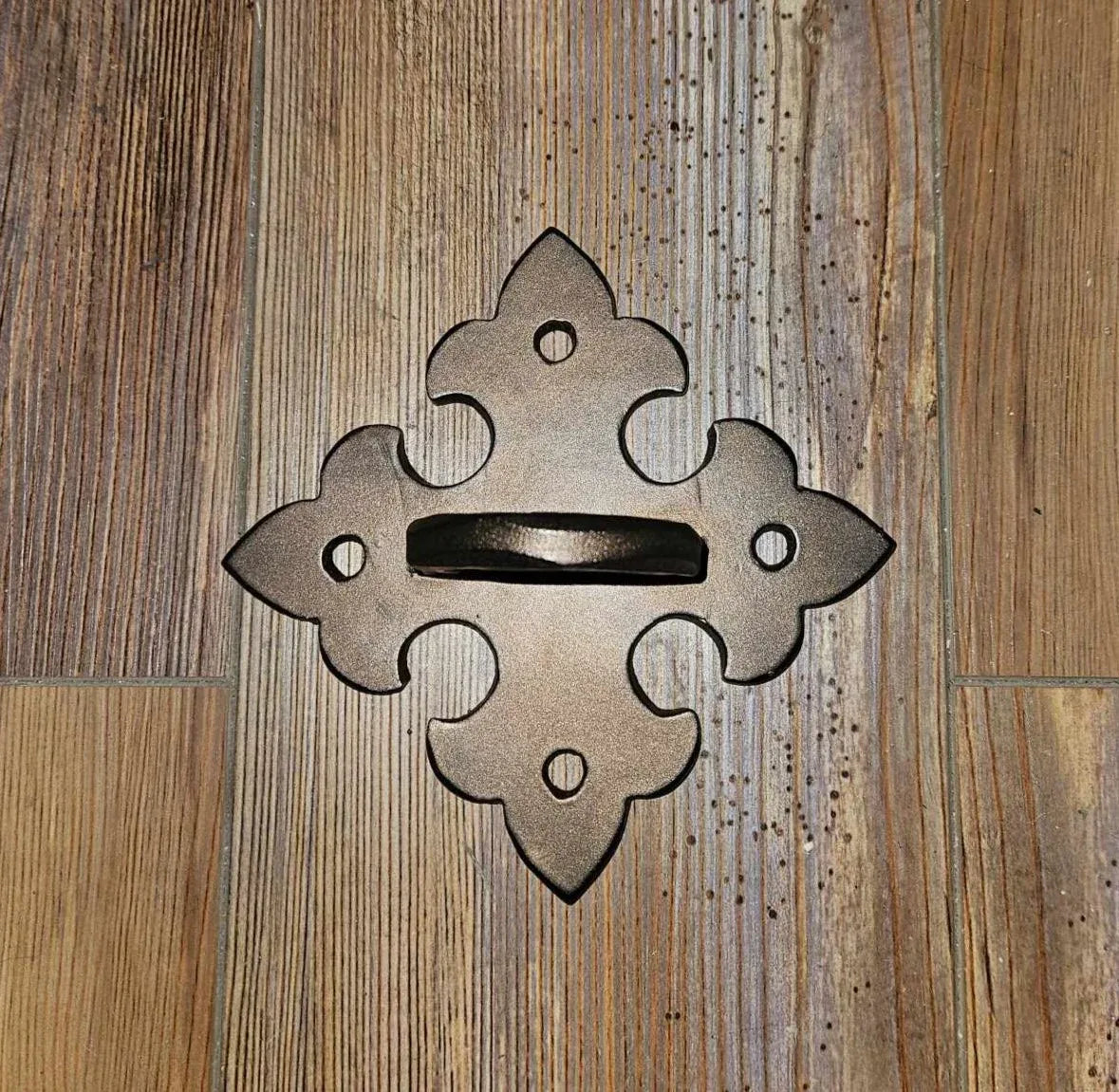 Portuguese Gothic Iron D Ring Anchor Plate - Old West Iron