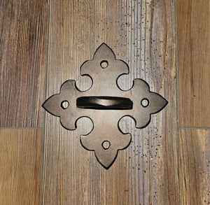 Portuguese Gothic Iron D Ring Anchor Plate - Old West Iron