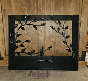 Tree Branch Fireplace Surround with Ash Door - Old West Iron
