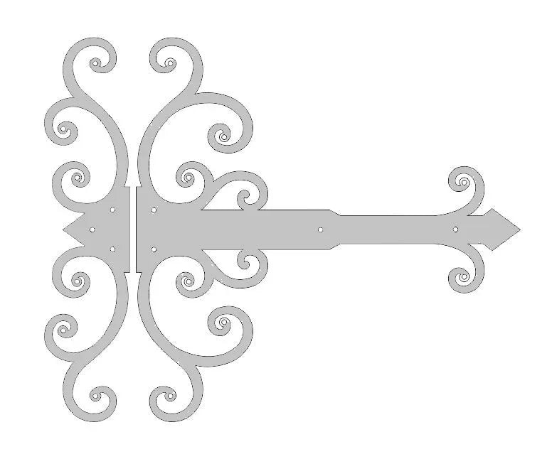 Chateauesque Iron XL Functioning Hinge Strap - Old West Iron