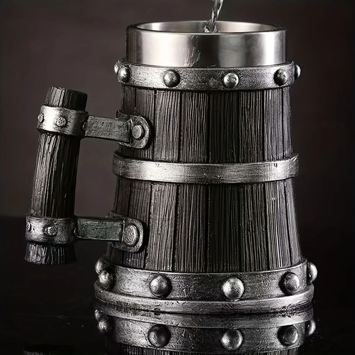 Loki Simulated Wooden Viking Beer Mug - Old West Iron