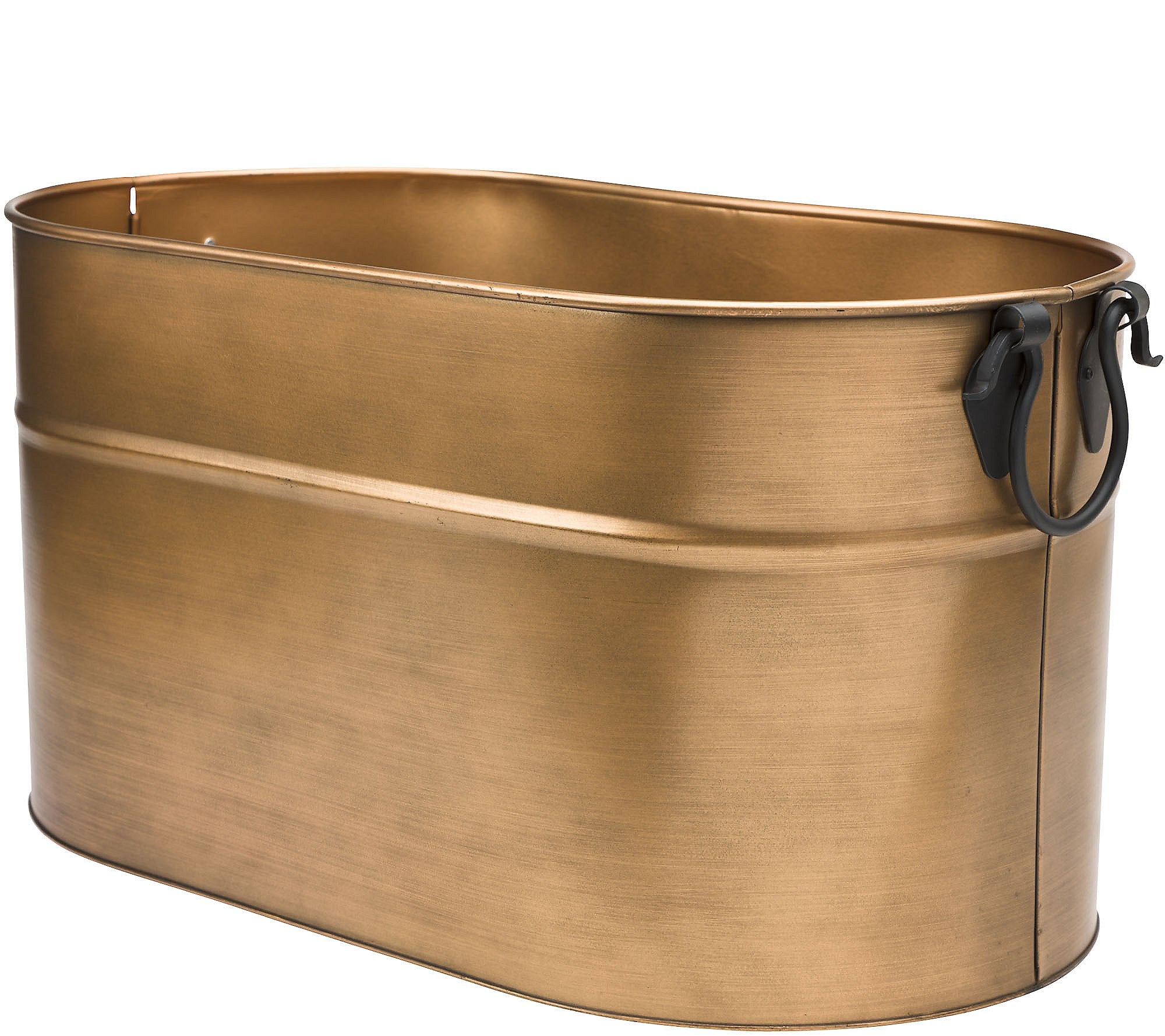 Copper-Finished Firewood Bucket- Large Log Racks & Carriers Fireplace Accessory