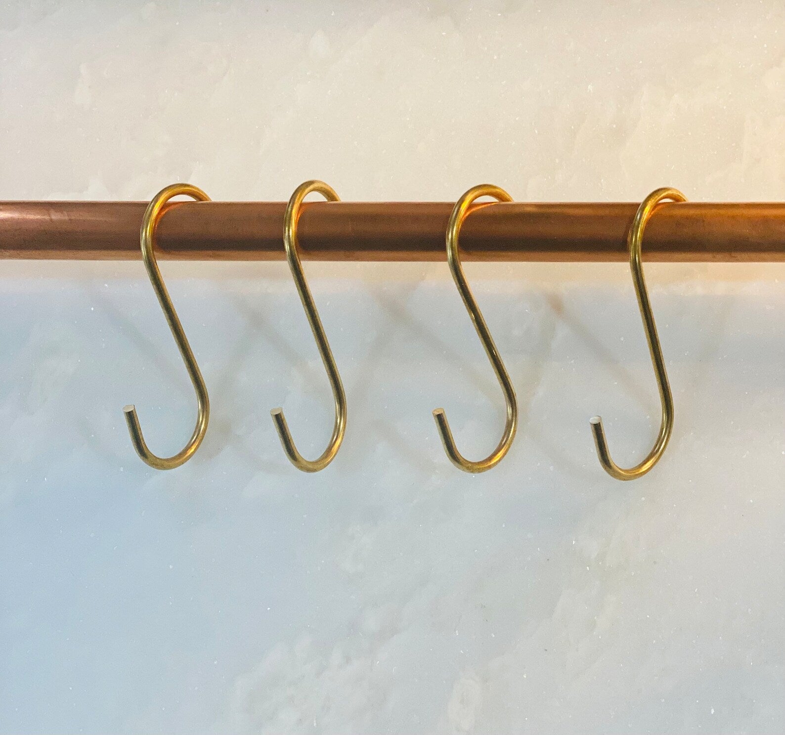 Solid Brass S Hooks 3”, Pot Rack Hooks, Utility Hooks
