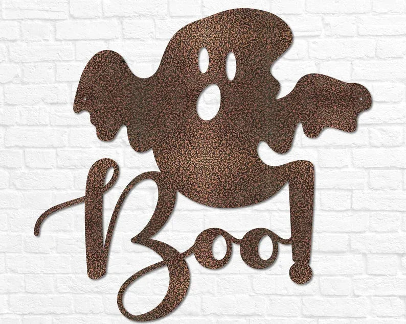 Halloween "Boo" Ghost Sign - Old West Iron