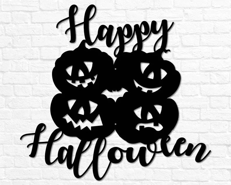 Metal Happy Halloween Sign - Old West Iron
