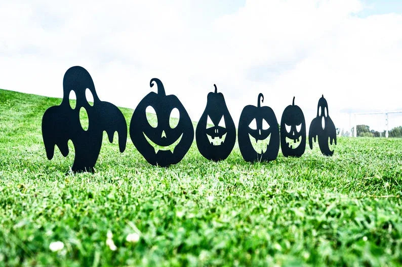 Shadow Casting Halloween Garden Stakes - Old West Iron