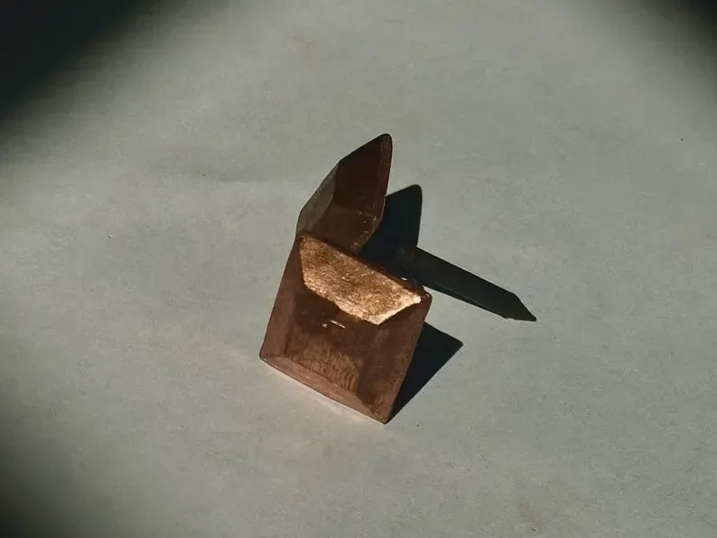 1 1/2” Square Plateau Head Copper Clavos Bulk Box (120) - Old West Iron