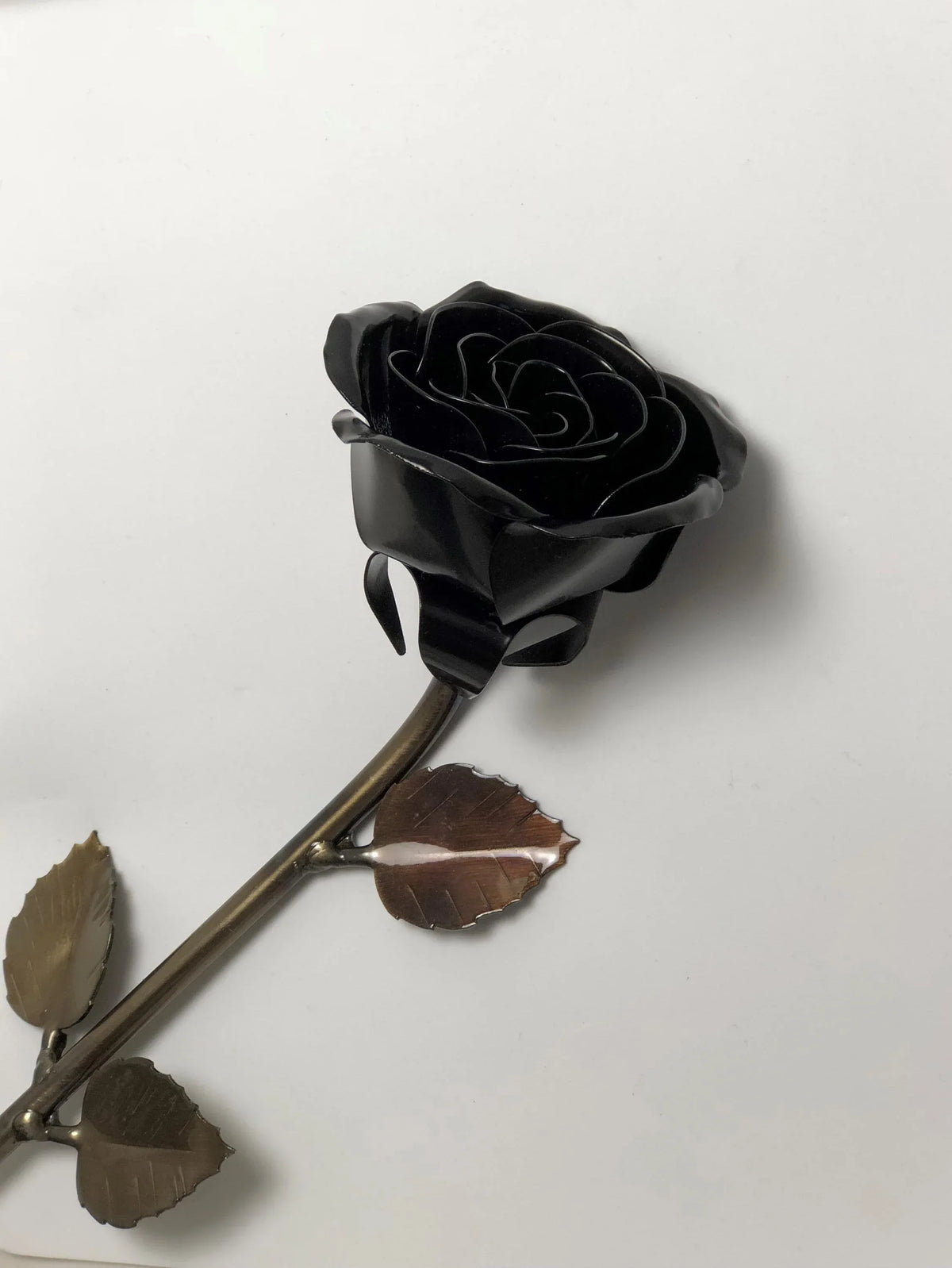 Hand-Forged Black Metal Rose - Old West Iron