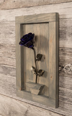 Framed Purple Metal Rose - Old West Iron