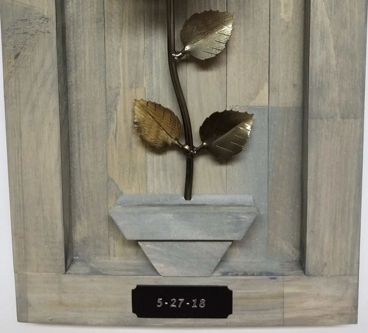 Framed Red Metal Rose - Old West Iron