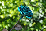 Hand-Forged Wrought Iron Emerald Green Rose - Old West Iron