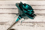 Hand-Forged Wrought Iron Emerald Green Rose - Old West Iron